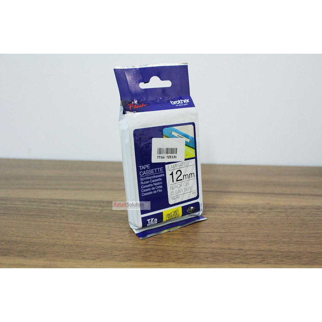 Tape Brother TZE131 / TZE-131 - 12mm Black on Clear isi 8M