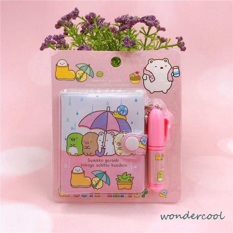 Kartun Kreatif  Notebook Portabel Mini  Dengan Set Bolpoin-Won