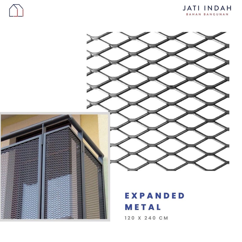 Expanded Metal Besi Expanda Wire Mesh 1,2 x2,4 M utk Pagar Tangga Teralis dll