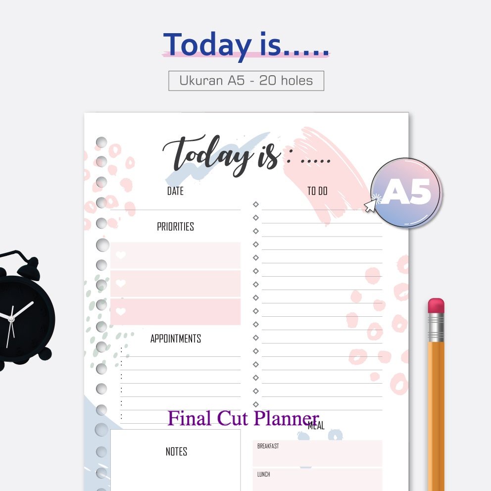

Bukuqu Loose leaf A5 - L218 Today is Kertas Binder .