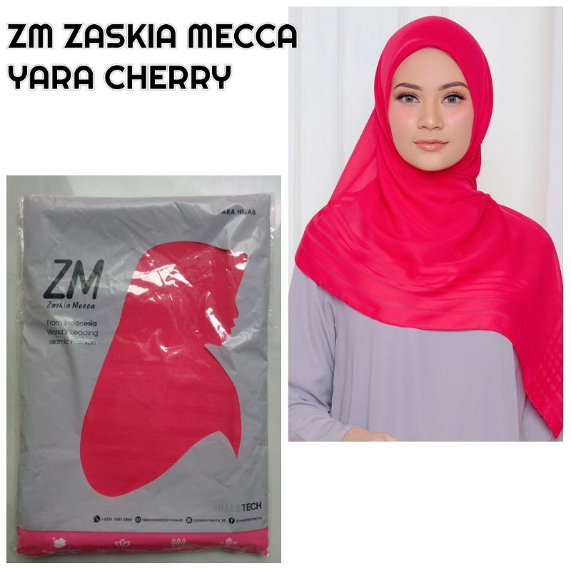ZM Zaskia Mecca - Yara Cherry Hijab Kerudung Segi Empat