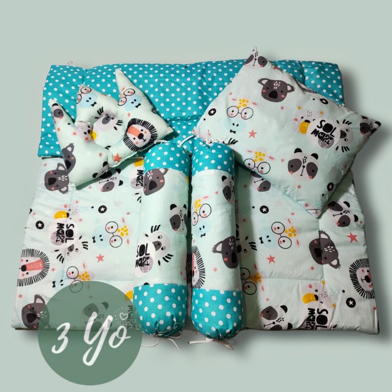 1 Set Tempat Tidur Bayi Lengkap Dengan Bantal Dan Guling - Bed Cover Bayi Lengkap Bantal Dan Guling