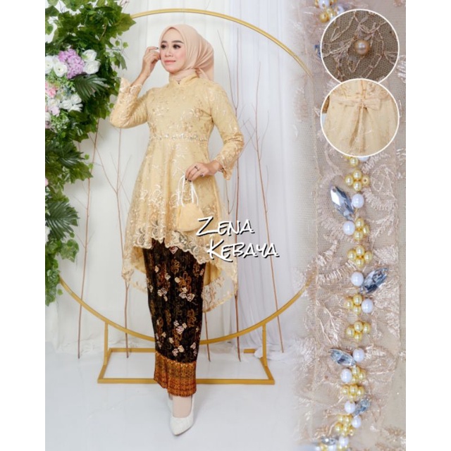 SET TUNIK LESTY KEBAYA MODERN KEBAYA PESTA TUNIK PAYET MUTIARA