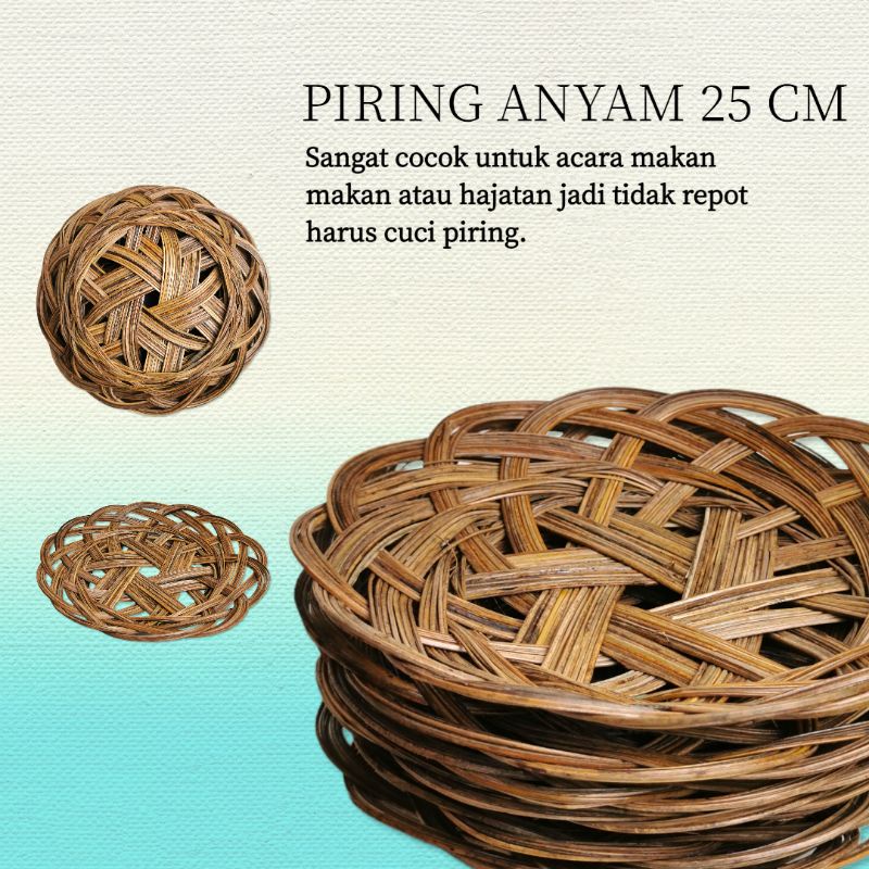 Piring Lidi Piring Anyaman 25 Cm