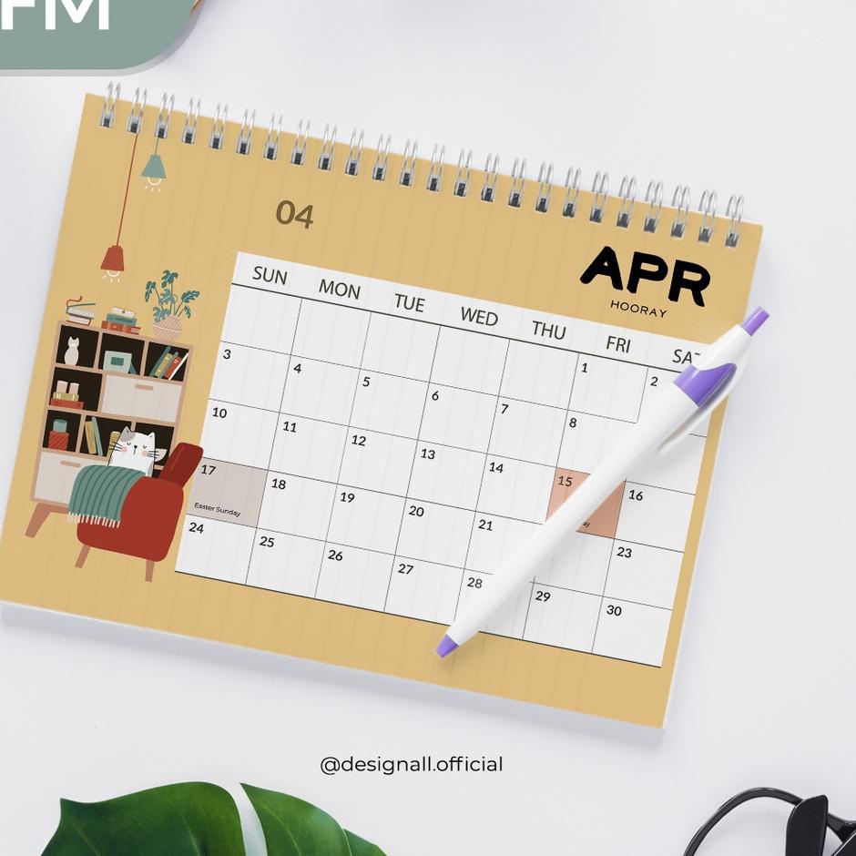 

lhn Designall Kalender Meja / Kalender Duduk Aesthetic Tahun 2022 - 2023 Spiral FM odie932