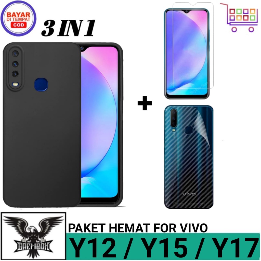 Promo Case VIVO Y12 Y15 Y17 Free TG Anti Gores Layar Dan Garskin Premium Anti Bekas Sidik Jari