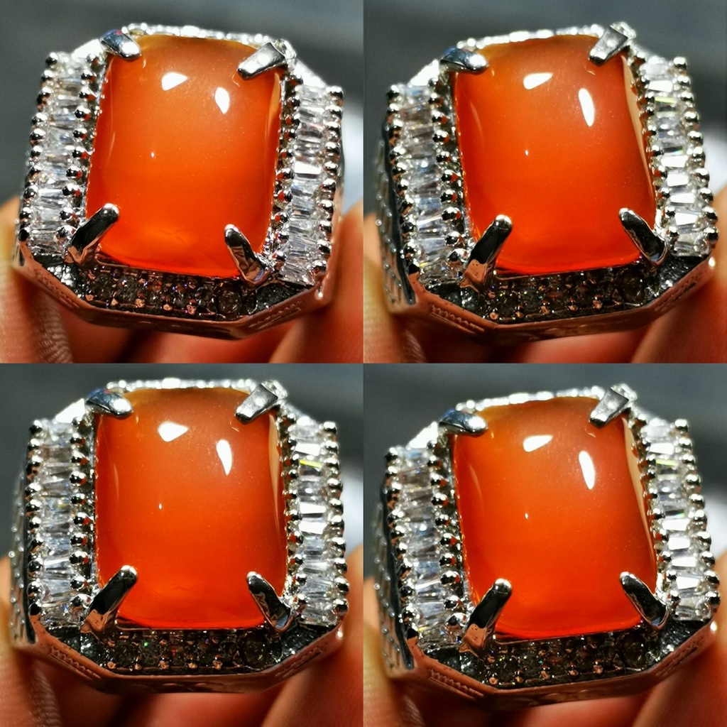 COD Cincin Batu Akik Asli Yaman Madu Crystal