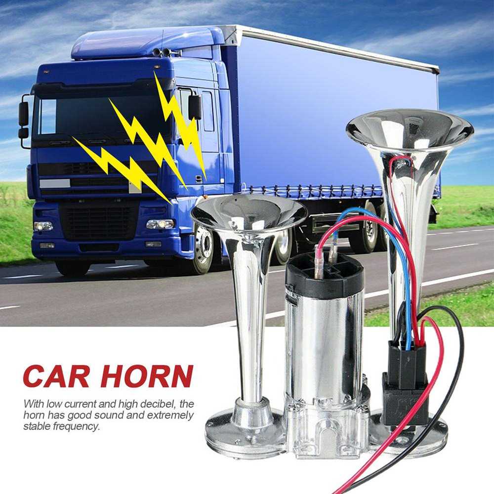 Klakson Kelakson Terompet Trompet Mobil Truk Bus 2 Corong Tanpa Tabung 12-24 Volt 95dB Dengan Include Relay