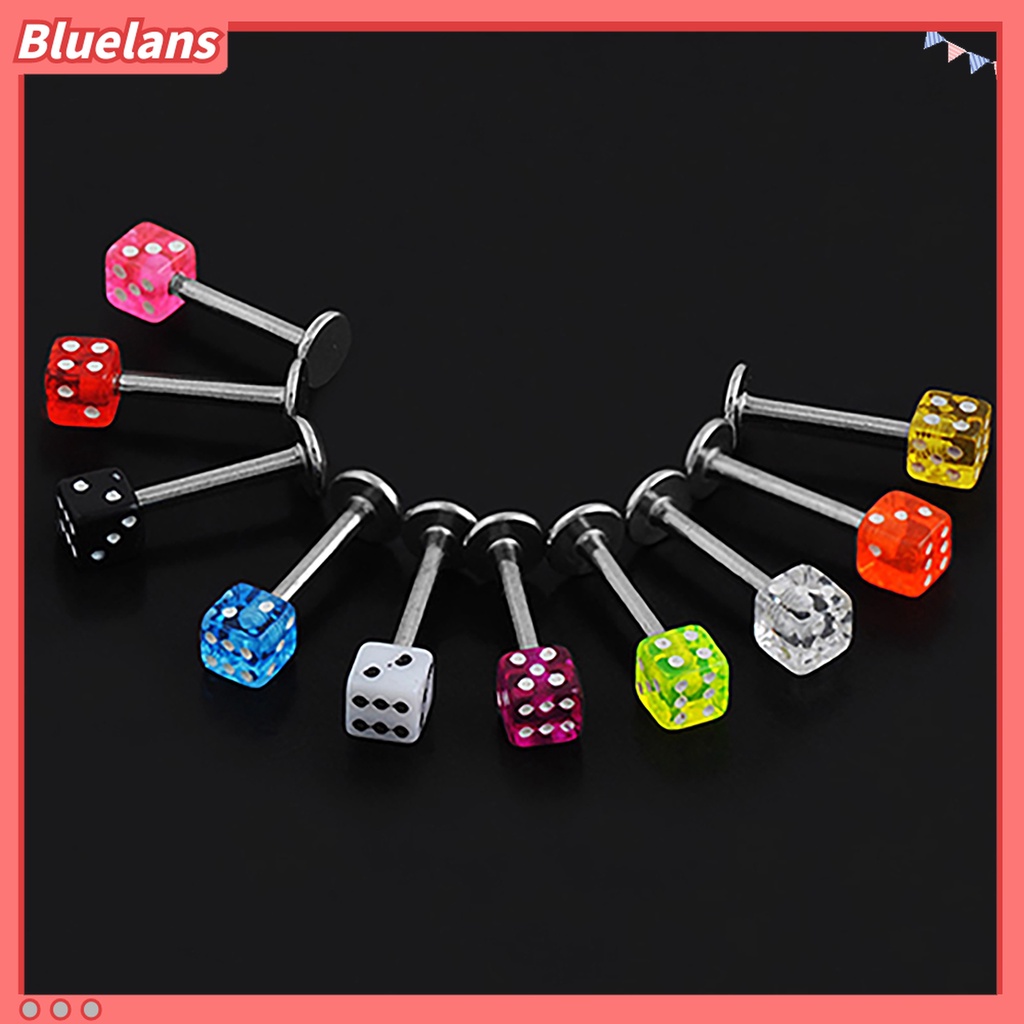 Anting Stud Mini Bentuk Dadu Sturdy Untuk Ruang Ganti