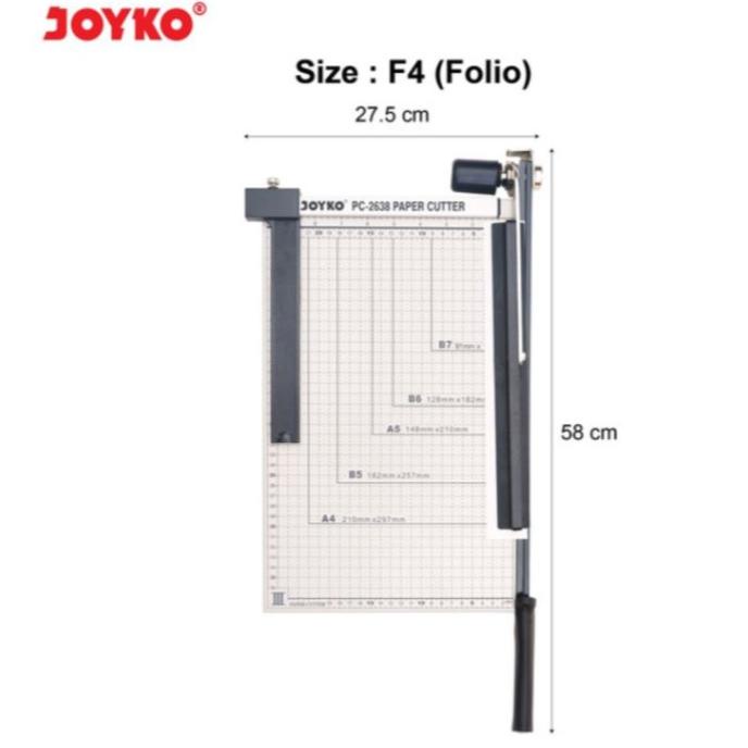 

Paper Cutter / Alat Pemotong Kertas Joyko Ukuran F4 Folio PC-2638