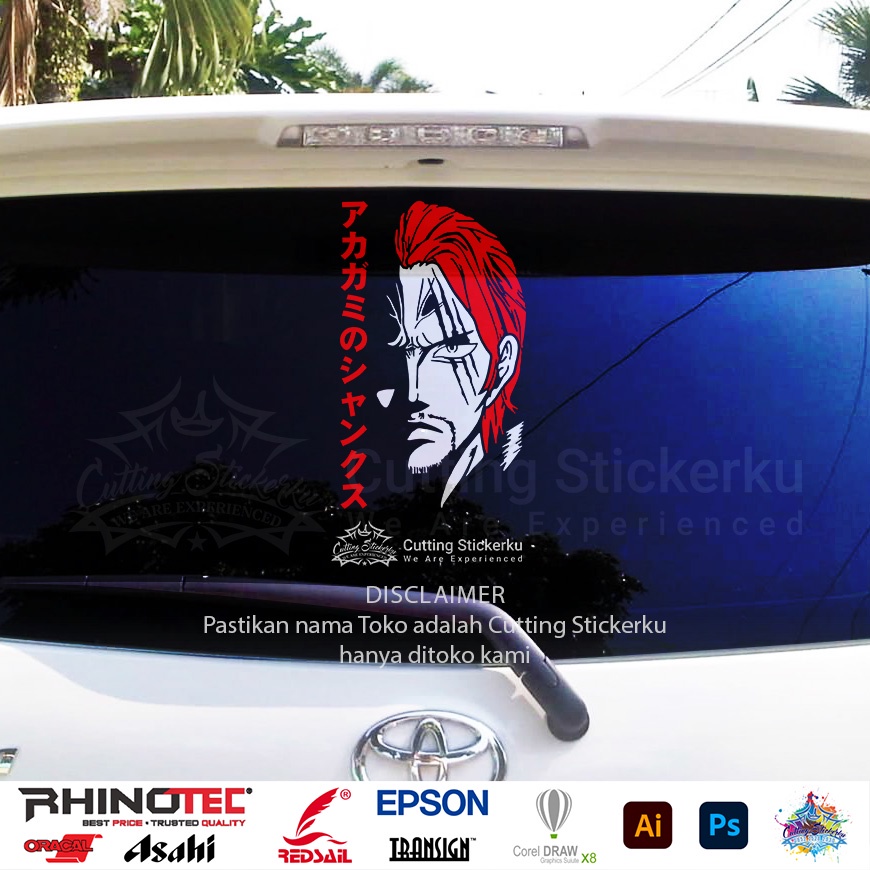 Cutting Stiker Shank War Is Over Red Variasi Motor Mobil Sticker Timbul Keren Nyala Dasbor Spakbor Visor Body Kaca Helm Laptop Luffy Brother One Piece Hologram Reflective Tahan Air Bodi Samping Beast Scoopy Vario Beat NMAX PCX Vespa Aesthetic Windshield