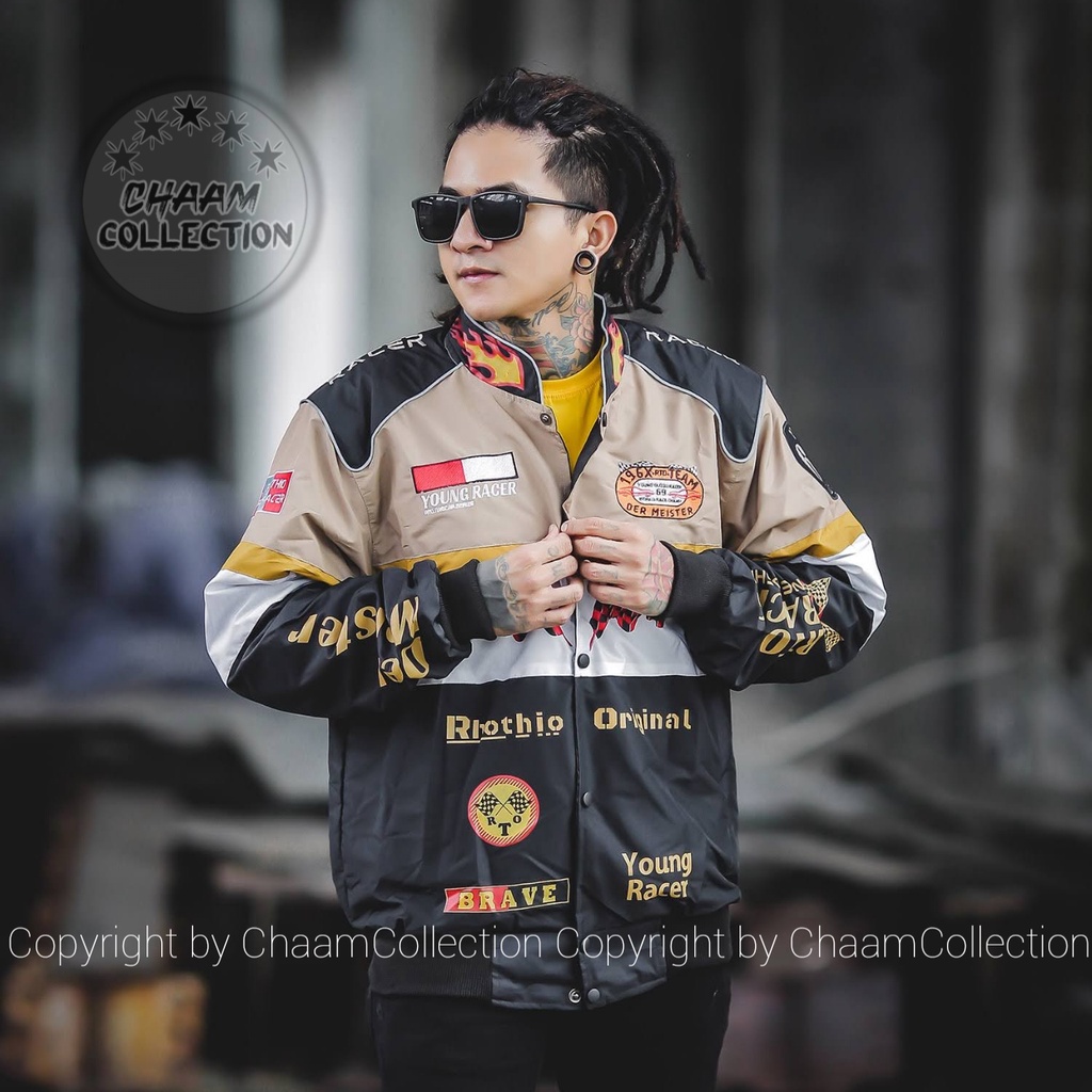 Jaket Nascar Kombinasi Bordir dan Sablon|Jaket Parasut Nascar