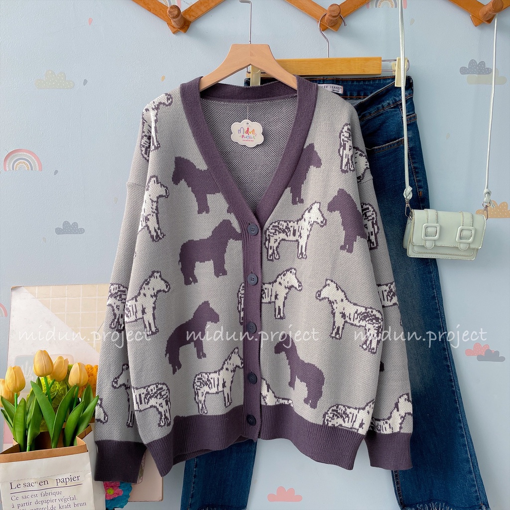 MARSYA HORSE CARDY | CARDIGAN MOTIF PREMIUM