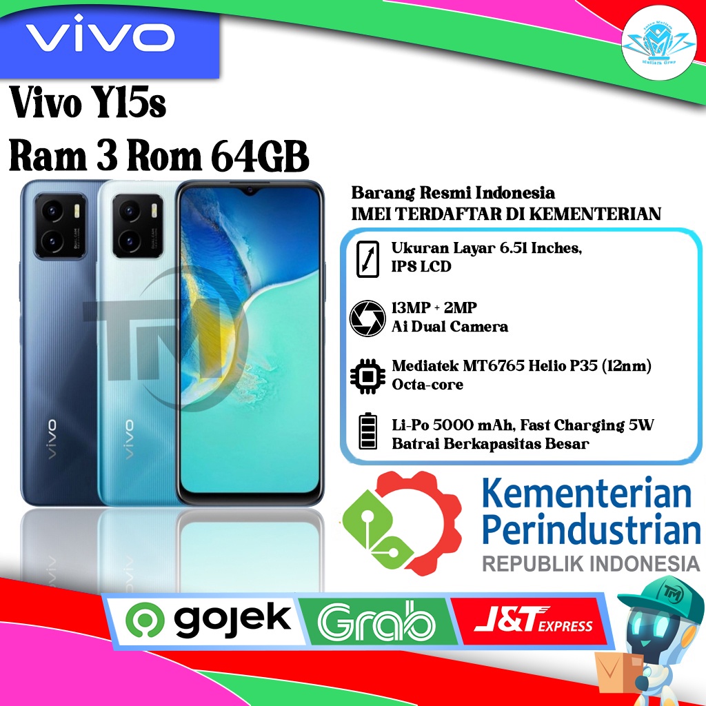 VIvo Y15s Ram 3 Rom 64GB