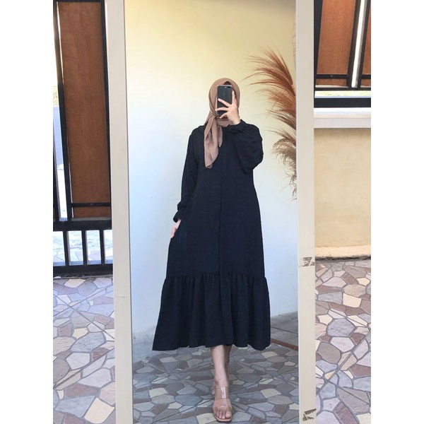 MIDA URAGIRI MIDI DRESS/ DRESS BUSUI/GAMIR CRINKLE AIRFLOW