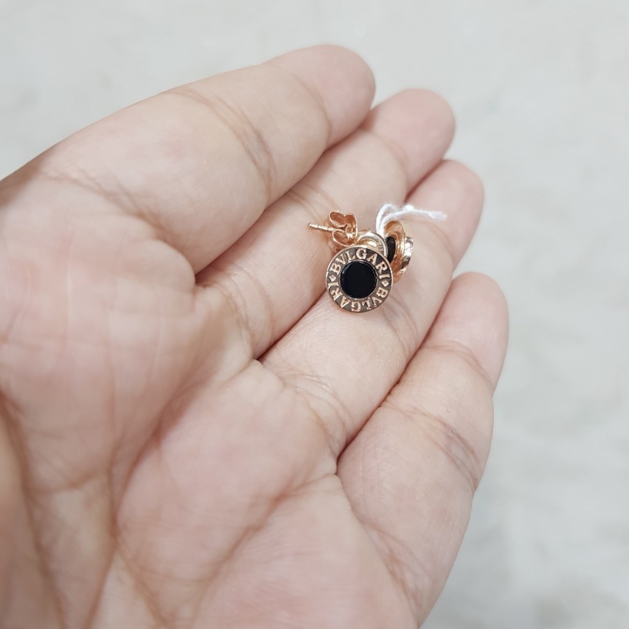 GIWANG ANTING TUSUK EMAS BVL ZERO BLACK BULAT SIGNET
