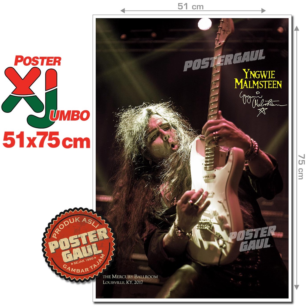 Poster XJumbo YNGWIE MALMSTEEN - LIVE AT LOUISVILLE, KY, 2017 #XJFJP399 - size 51 x 75 cm