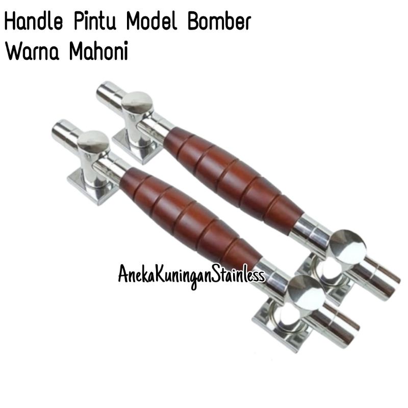 handle pintu rumah model Bomber 33cm tarikan gagang pintu rumah minimalis handel hendel pintu rumah stainless kombinasi kayu