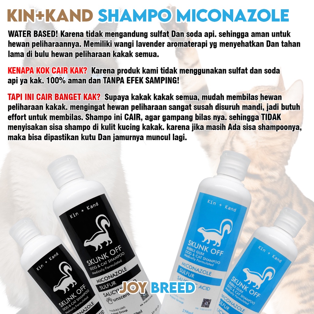 SHAMPOO KUCING ANTI KUTU DAN JAMUR MICONAZOLE 250ML KIN+KAND SHAMPO MICONAZOLE