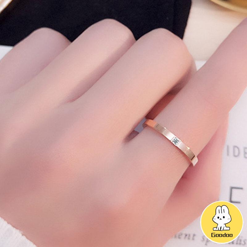 Perak / Emas Mawar / Cincin Ekor Titanium Berlian Sederhana Fashion Pria Wanita Rings -Doo