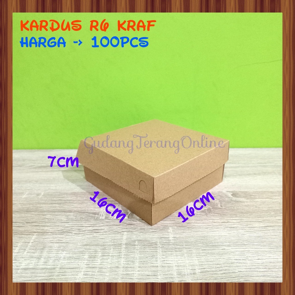 

Kardus coklat R6 kraf 16cm x 16cm x 7cm 310gsm kardus jajan kue coklat