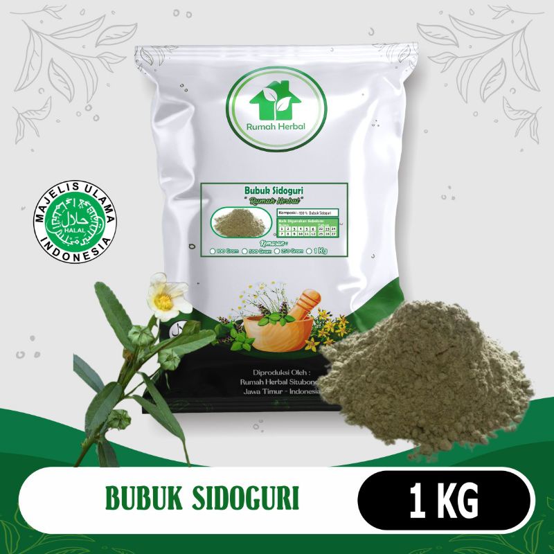 

Bubuk sidoguri murni kemasan 1kg