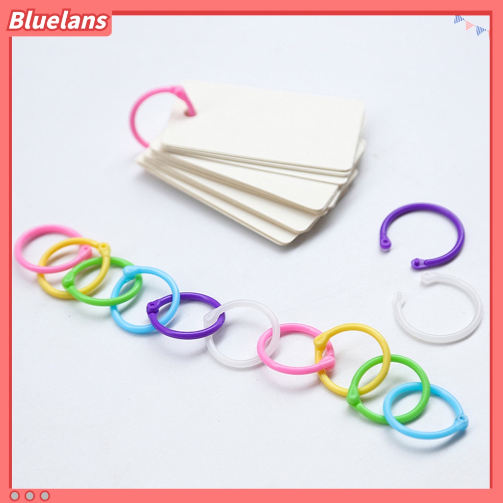 30 Pcs Alat Holder Cincin Pengikat Lubang Coil Binder Bahan Plastik Warna Permen Untuk Loose Leaf