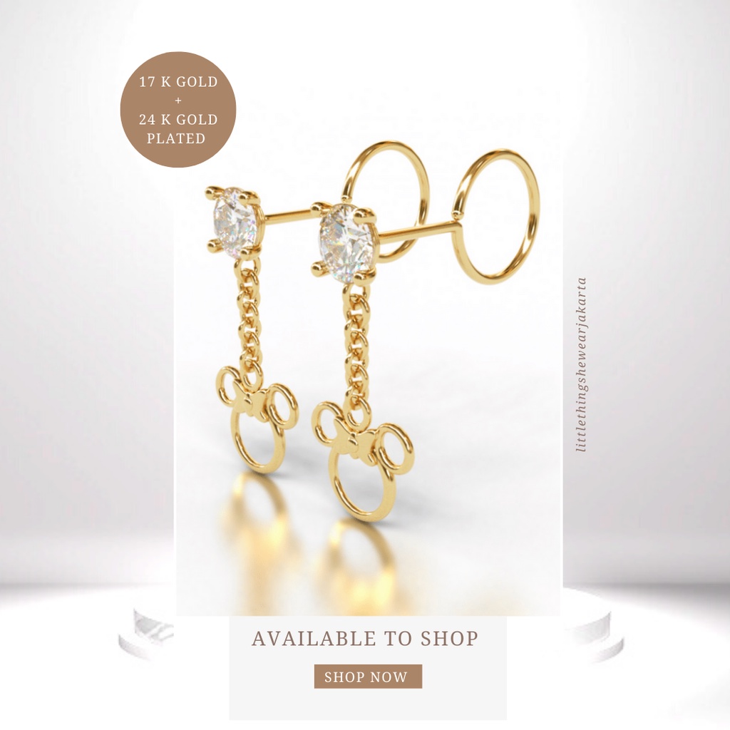 (Jakarta) Littlethingshewear Official Lady Mouse Swarovski 0,81 Gram