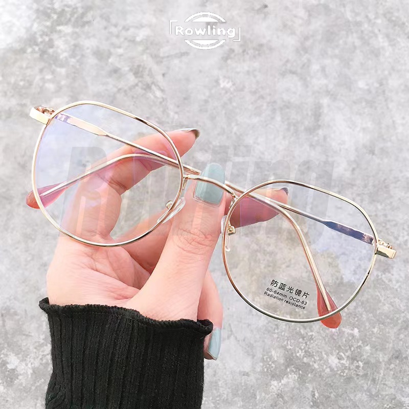 Rowling(ka-290)Frame Kacamata Retro Terbaru Poliatur tidak teratur Wanita Pria Import anti Radiasi Blue Light Kacamata Fashion