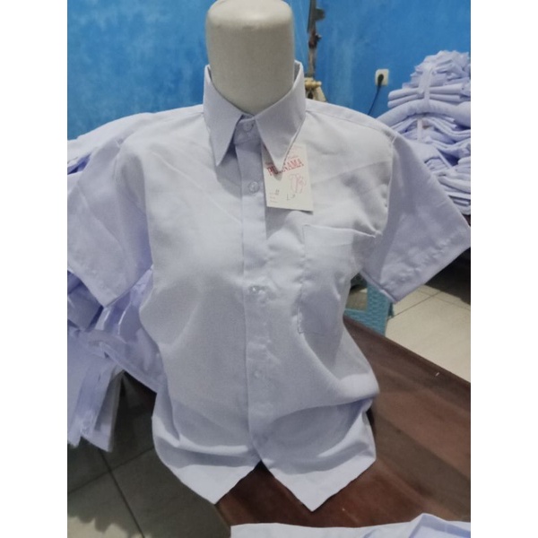BAJU SERAGAM SEKOLAH & KERJA PUTIH & BIRU TELUR ASIN