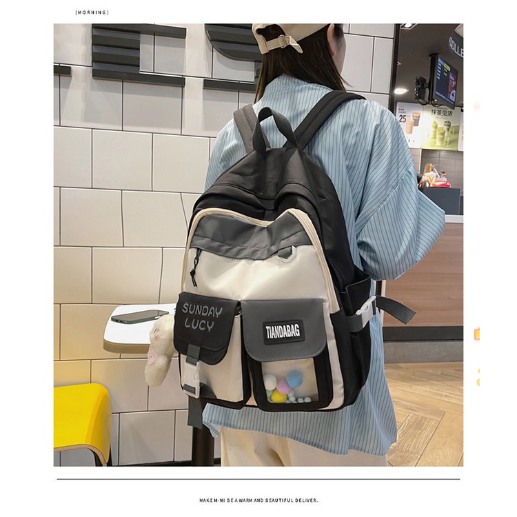 clif tas ransel wanita backpack korea fashion tas wanita tas anak sekolah school bag import