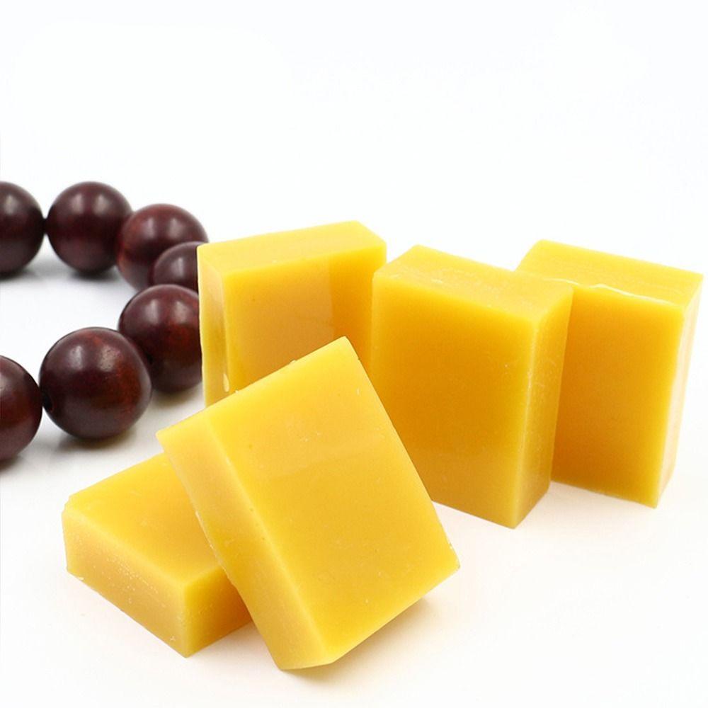 Populer 3pcs Lilin Lebah Kuning 30x40x14mm Pelet Organik Alat Poles Furniture Beewax