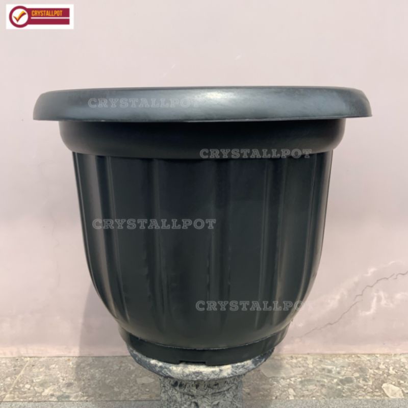 pot bunga tanaman plastik hitam 60cm - JUMBO 60 HITAM