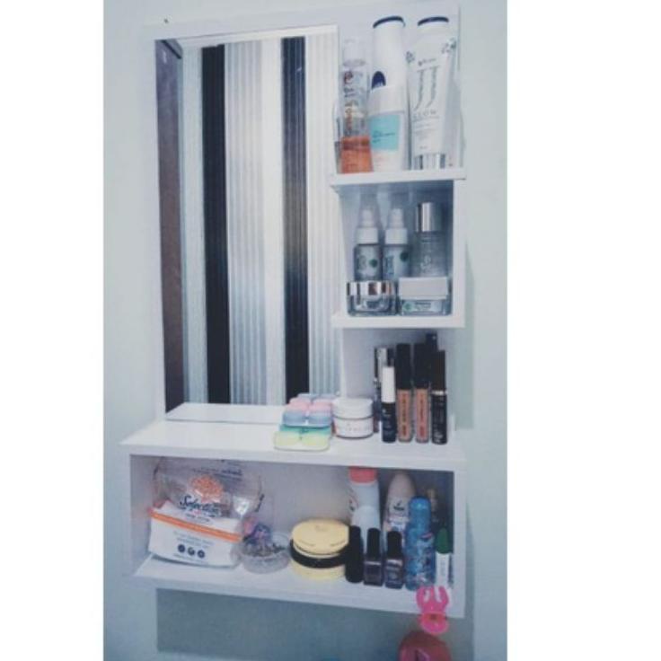 Diskon Viral ( COD ) RAK MAKEUP GANTUNG KACA MEJA RIAS GANTUNG RAK RIAS MEJA RIAS DINDING KACA RIAS 