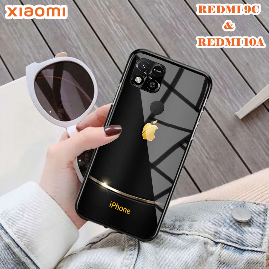 Softcase Glass Kaca REDMI 10A & REDMI 9C - Case Handphone REDMI 10A  REDMI 9C [T31].