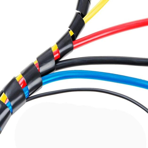 Kabel Duct Spiral Pembungkus Pelindung Wrapping Wrap Bands Rapi Lilit - 6 mm x 14 meter