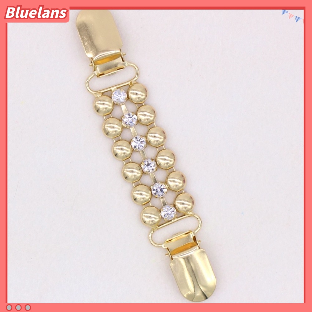 Bluelans Klip Rantai Berlian Imitasi Tanpa Kancing Untuk Dekorasi Sweater Kardigan Kemeja Wanita