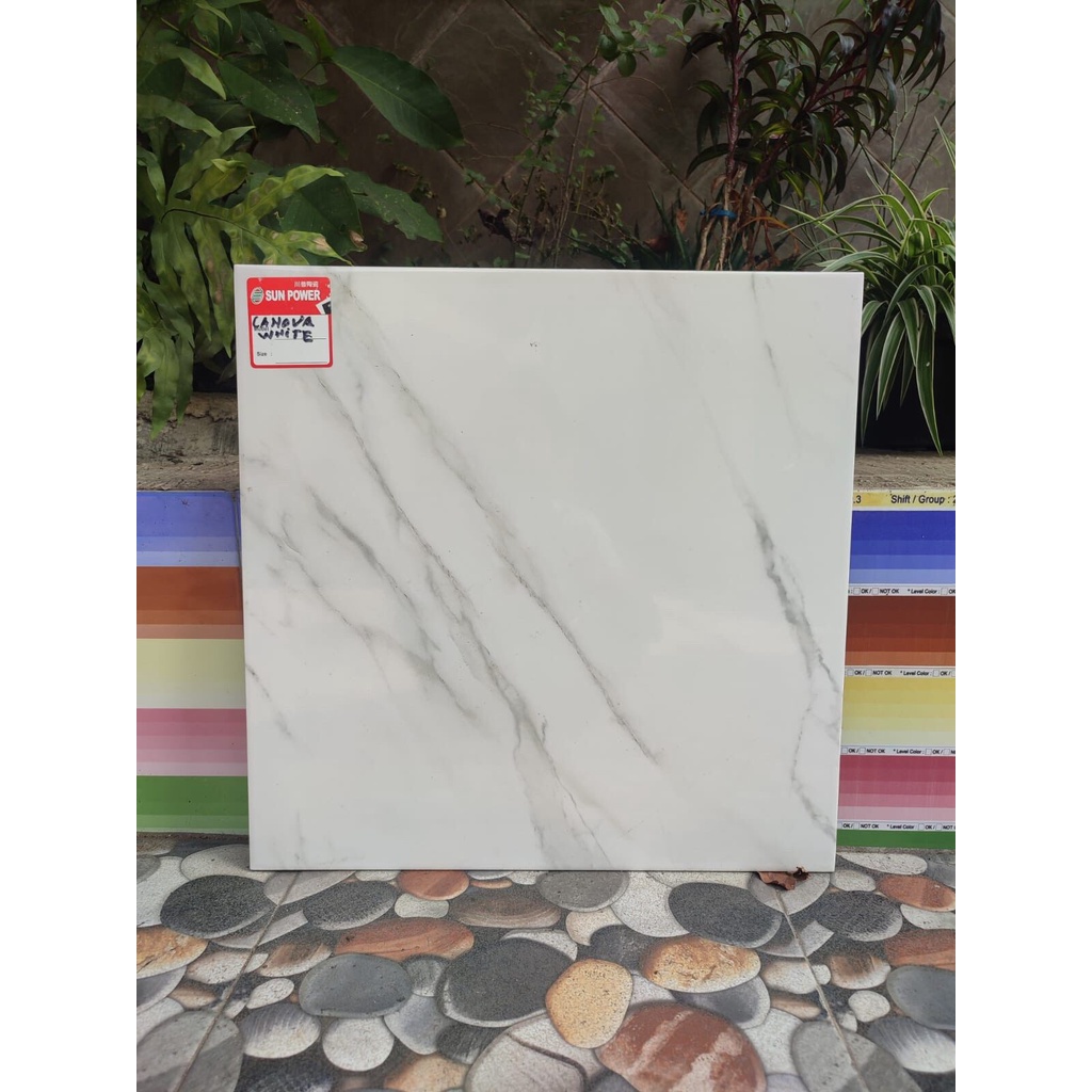 KERAMIK LANTAI 50x50 CANOVA WHITE / SUN POWER / GLOSSY