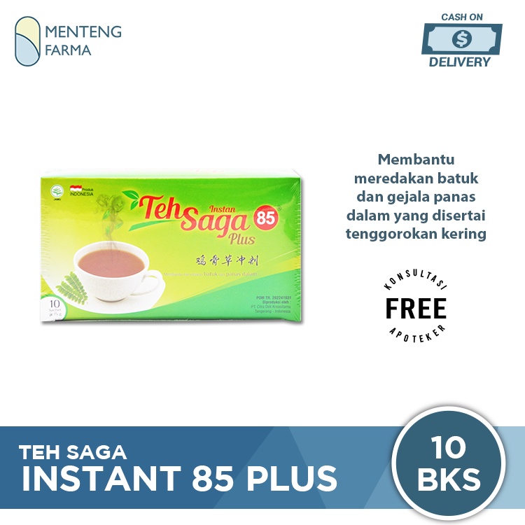 Teh Saga Instant 85 Plus Isi 10 Sachet - Pereda Batuk dan Panas Dalam