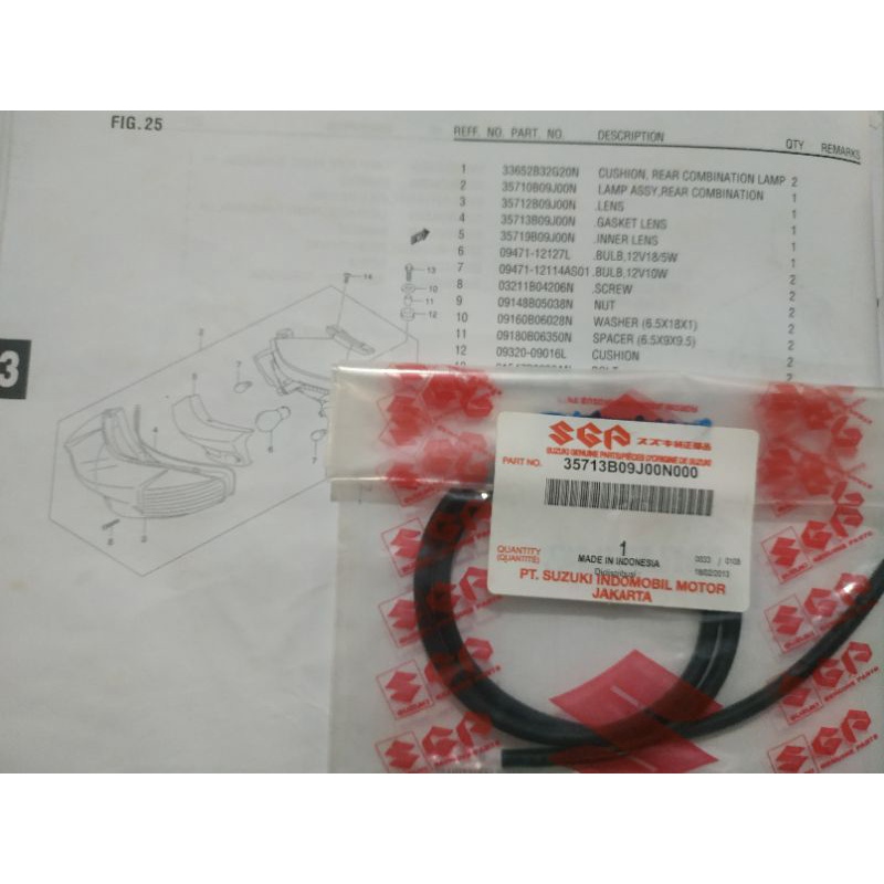 Karet Mika lampu stop belakang Suzuki Nex