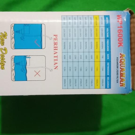 aquarium pompa celup power head AQUAMAN WP 1600 K