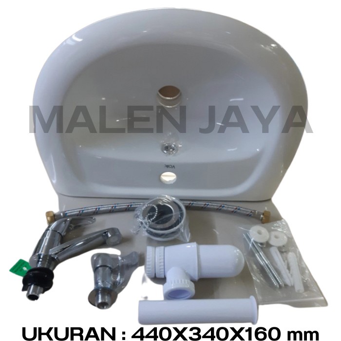 Washtafel Wastafel Volk Set Komplit P01 Washtafel Cuci Tangan ( Gojek / Grab)