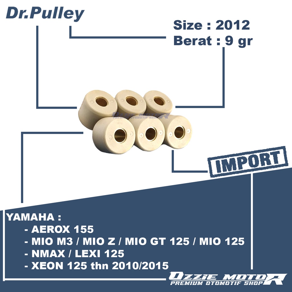 DR PULLEY 2012 ROLLER N-MAX AEROX LEXI MIO XEON X-RIDE 8gr s/d 12gr