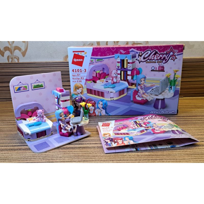 Preloved Qman lego Cherry bedroom sets 116 pcs