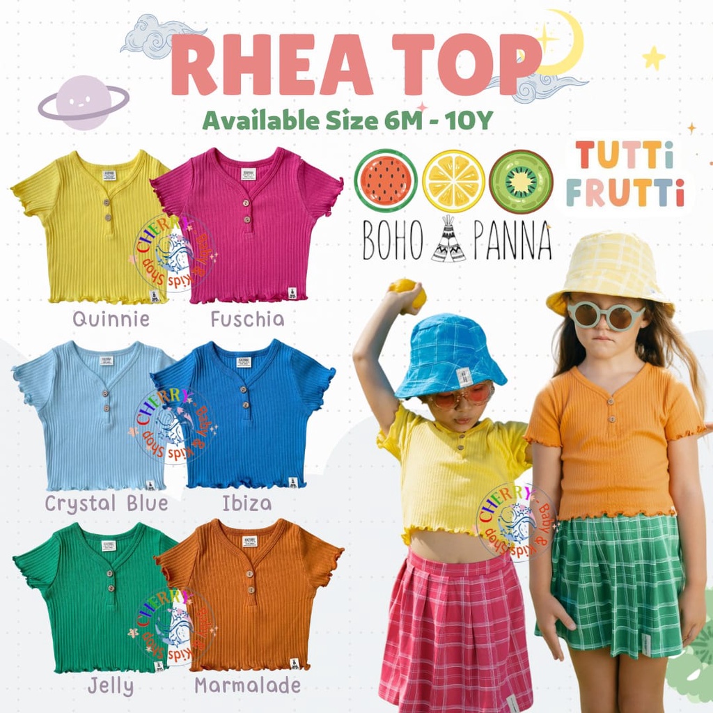 BOHOPANNA Rhea Top 6 Bulan - 14 Tahun New Version CURLY CROP TOP CBKS SO