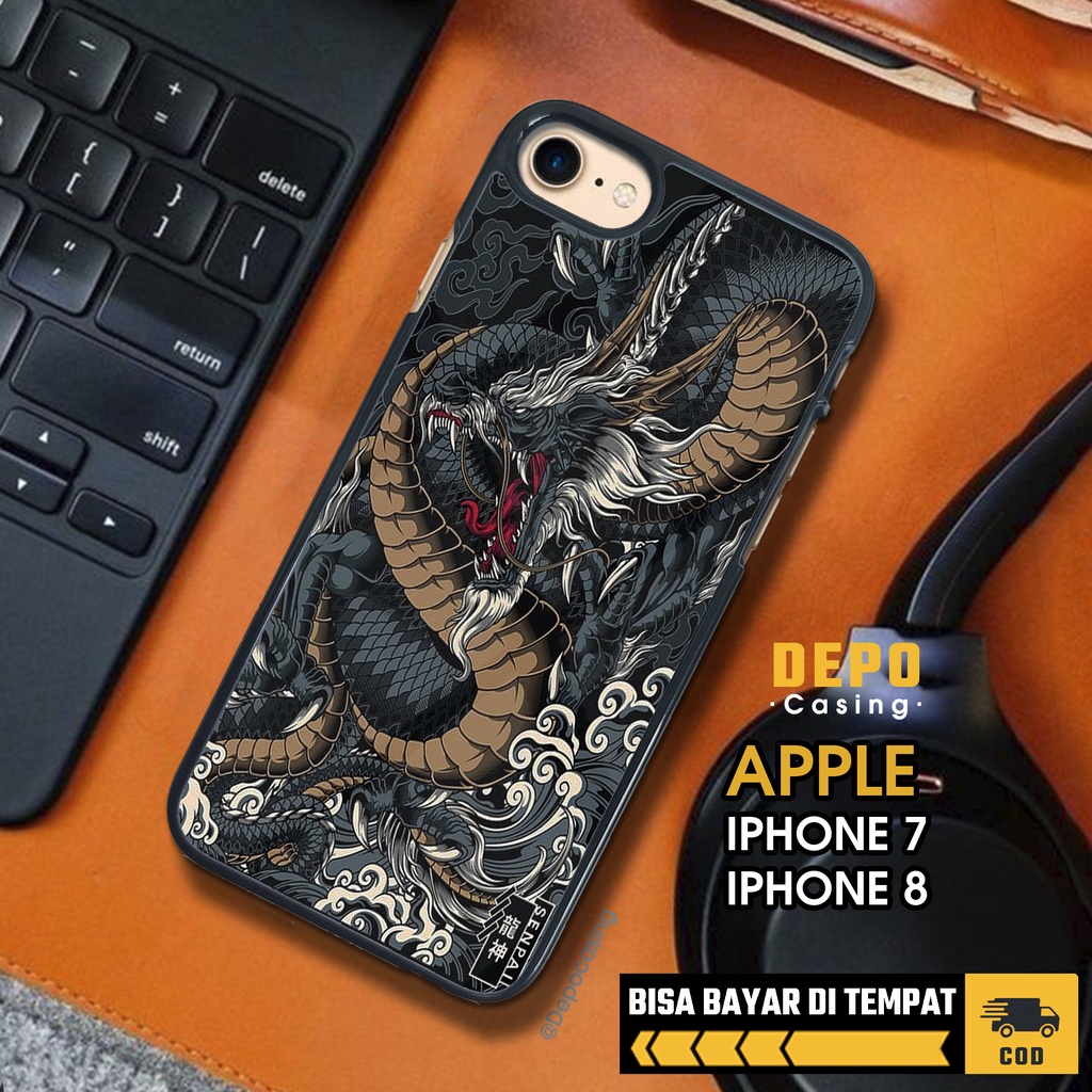 Case Iphone 7 8 Casing Hp Iphone 7 8 Depo Casing [DRGN] Premium Glossy Case Aesthetic Custom Case An