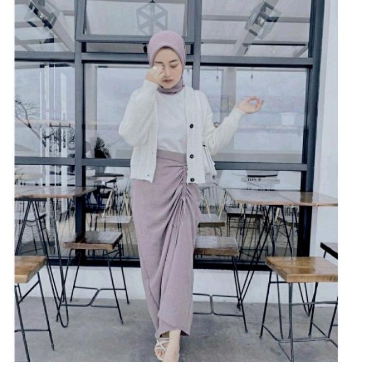 Viral ROK SKIRT TALI SERUT SAMPING/ROK WANITA SERUT SAMPING