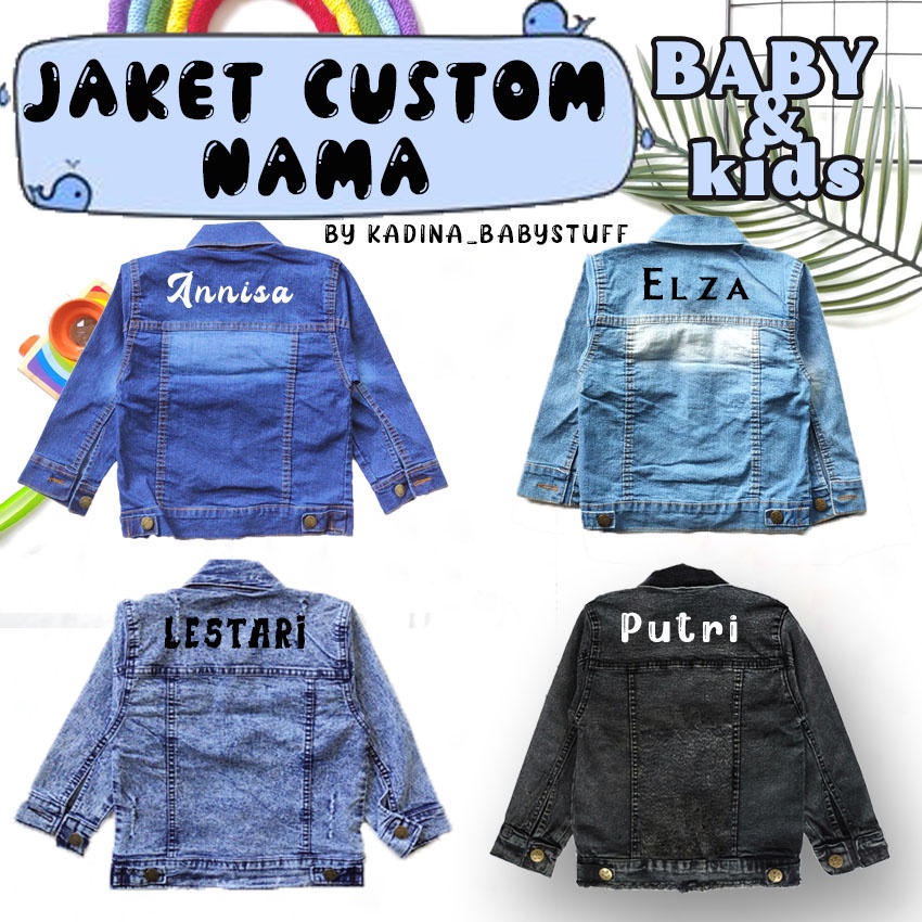 JAKET JEANS ANAK MOTIF COSTUM NAMA / JAKET ANAK PEREMPUAN / JAKET ANAK LAKI-LAKI