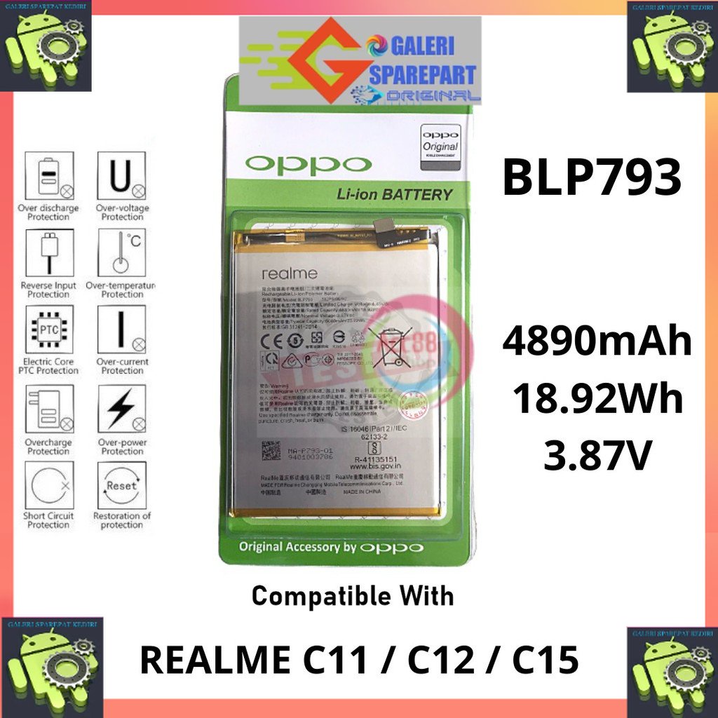 Batre Baterai Battery Original Oppo  Realme C11 C12 C15 BLP-793 BLP793 BLP 793