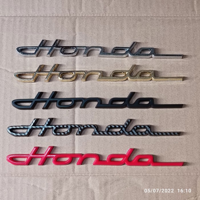 Emblem Satu Biji Emblem Tulisan Honda Emblem Honda Latin Merah/Hitam/Chrome